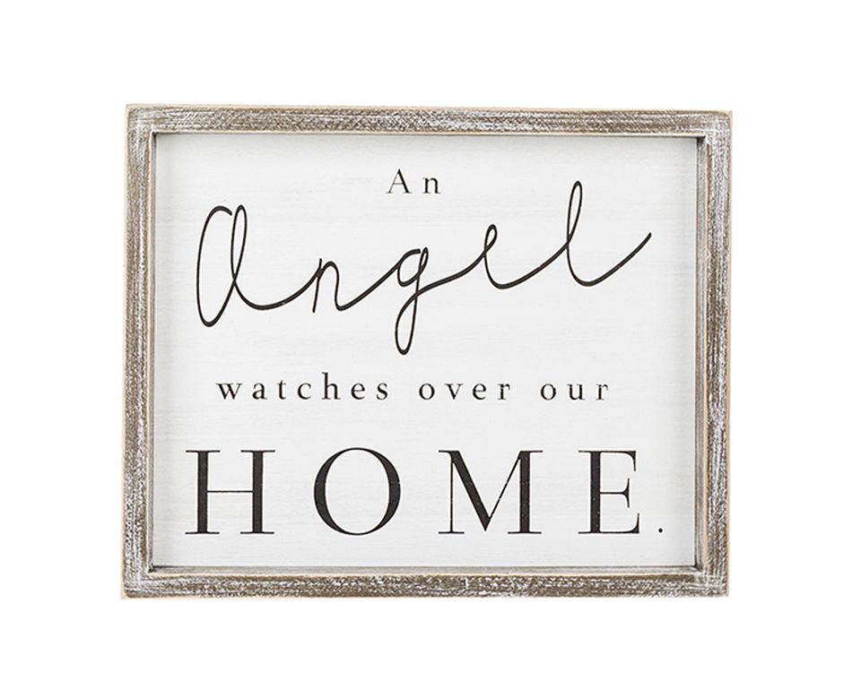 An Angel Watches Over Our Home' Wall Sign