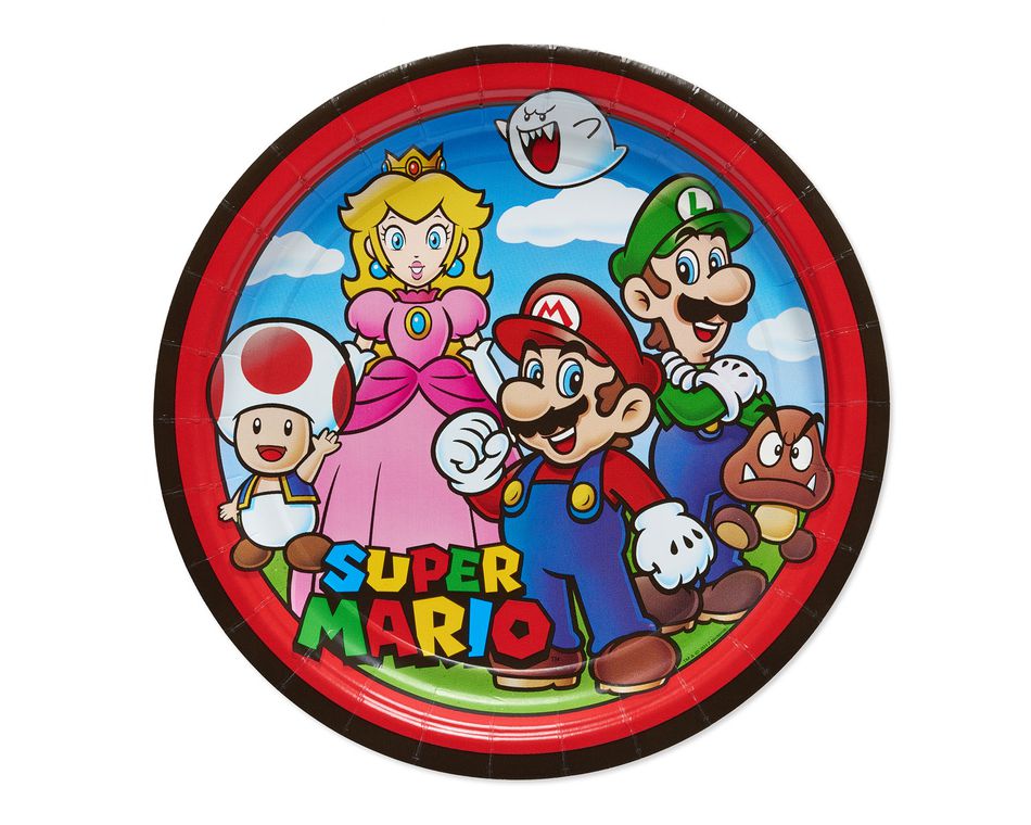 Super Mario 8-Count Dinner Square Plate