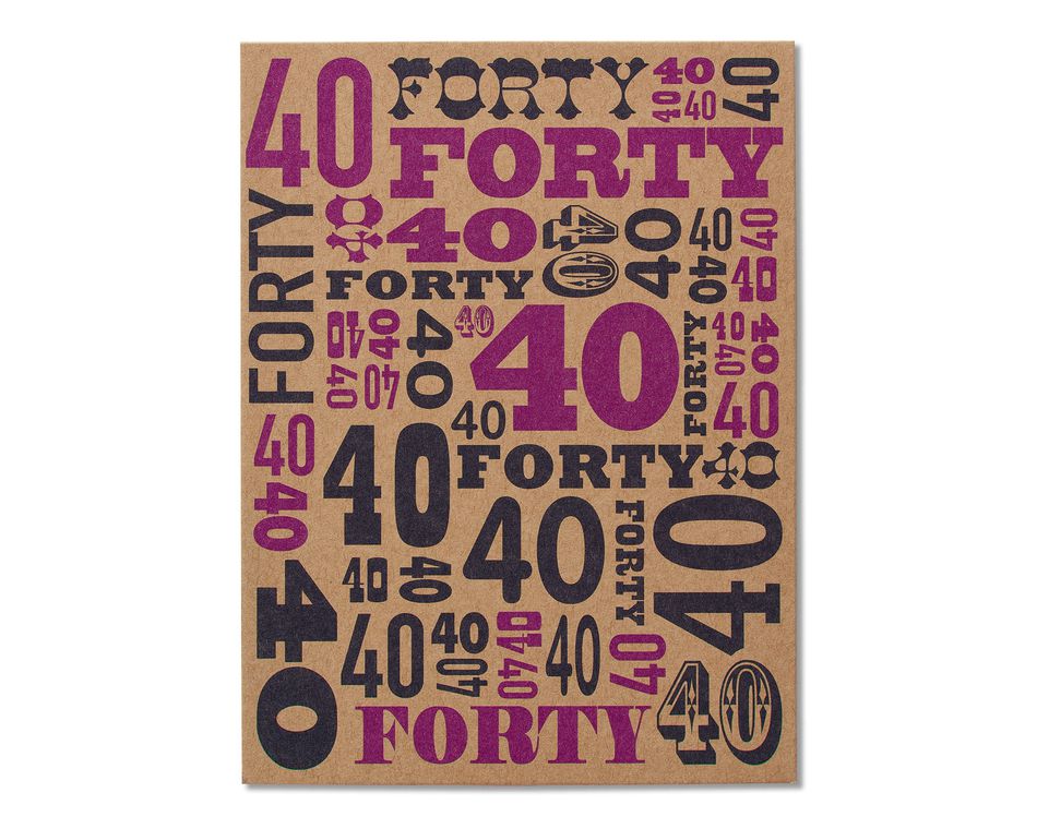 Card Birthday 40th Birthday 40th Card