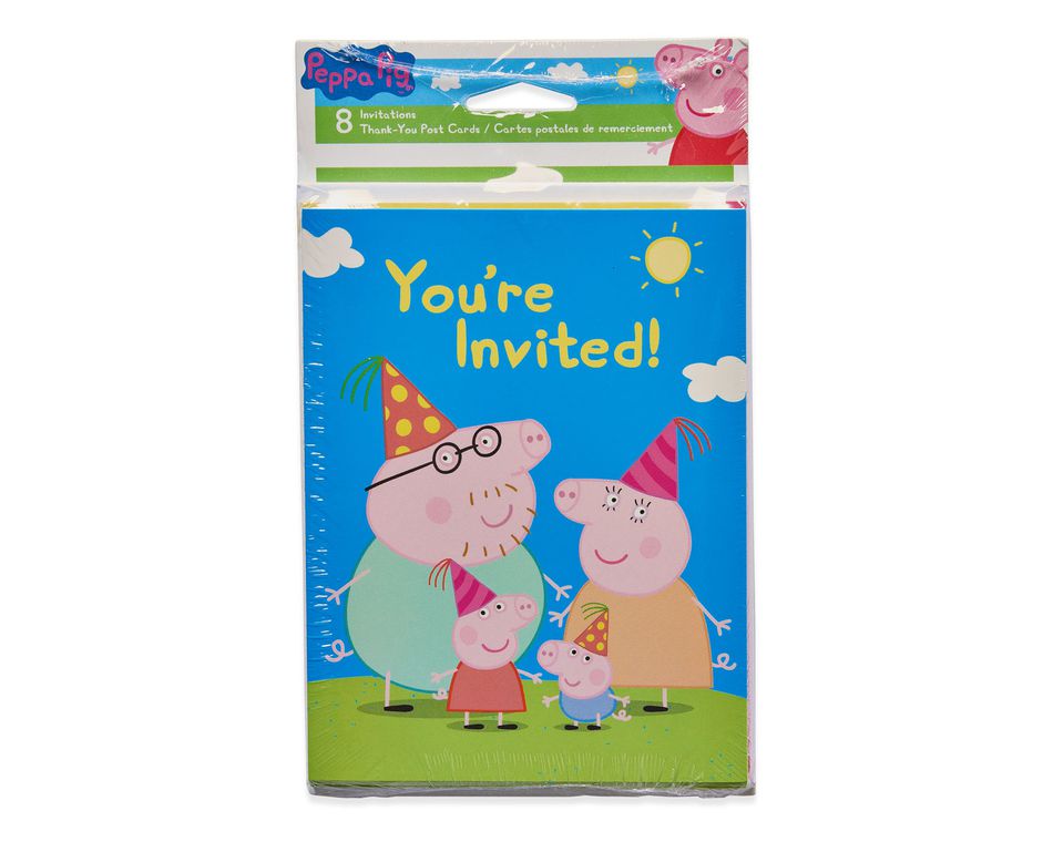 Peppa Pig Invite And Thank You Combo Pack 8 Count American Greetings