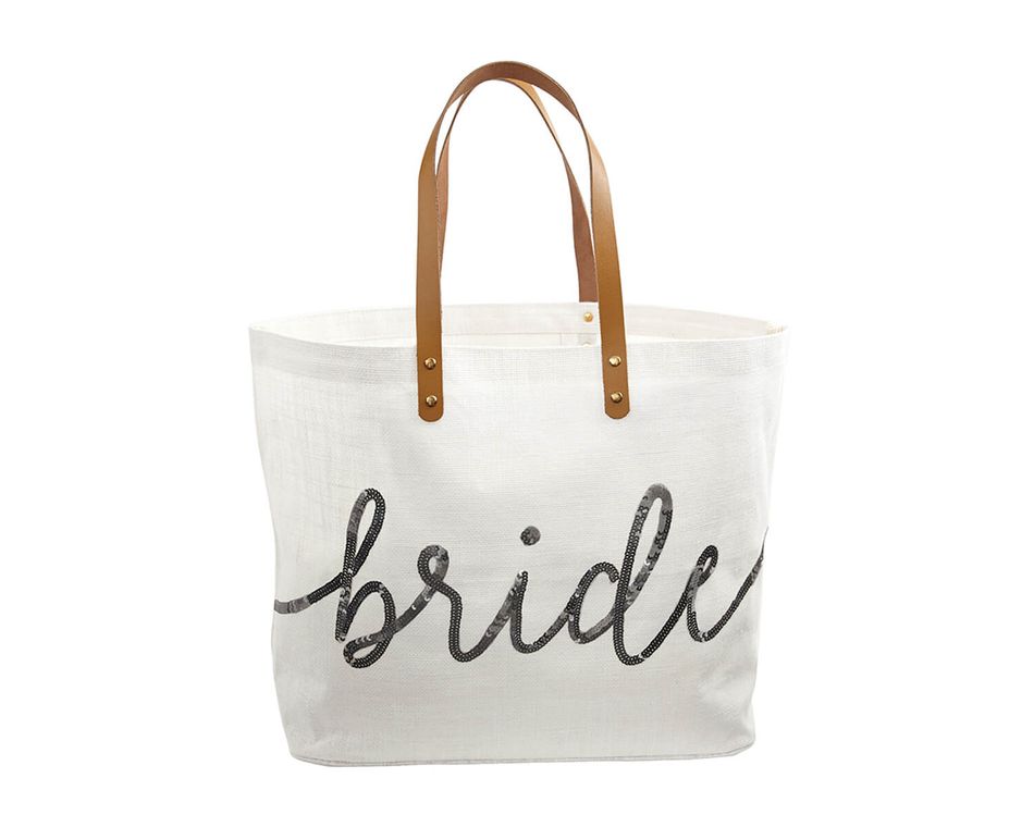 Mud Pie Silver Sequin Bride Tote