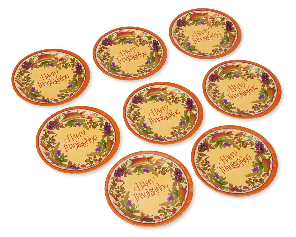 Happy Thanksgiving Paper Dinner Plates 8 Count American Greetings