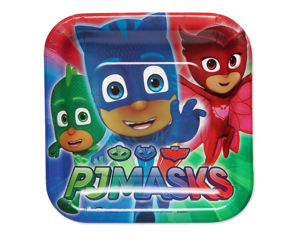 PJ Masks Dessert Square Plates- 8 Count