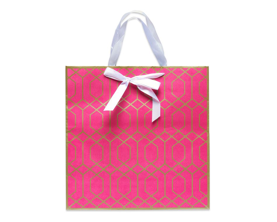 pink and gold gift bags