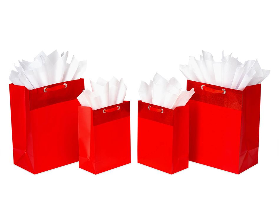 red gift bags