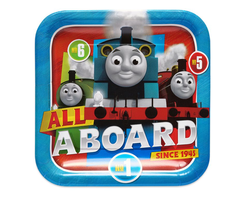 Thomas the Tank Dinner Square Plate, 8 Count