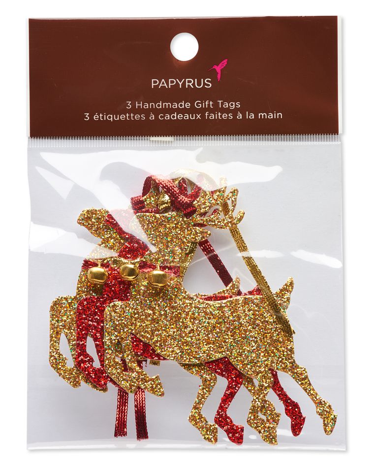 gold glitter deer figurine