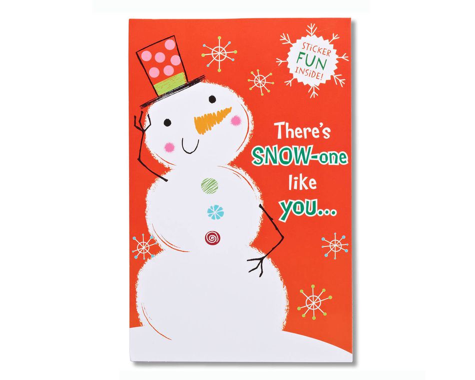 Download Snowman Christmas Card with Stickers | American Greetings