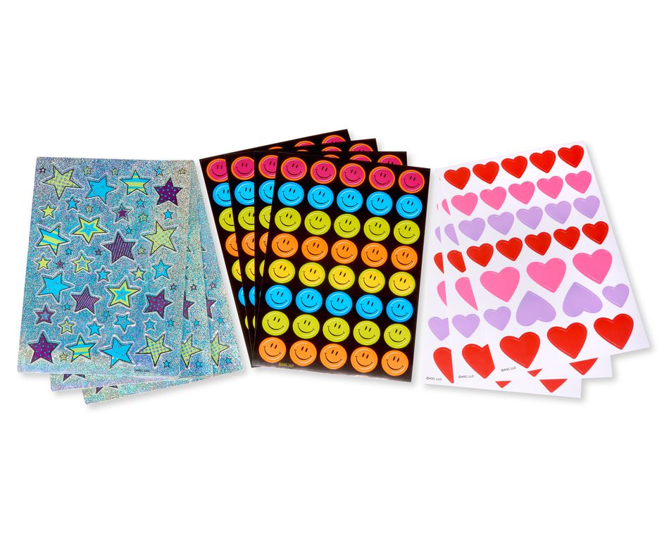 Hearts, Stars and Smiles Stickers, 340 Count | American Greetings