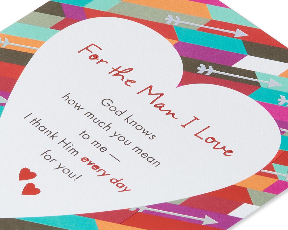 religious grateful heart valentine's day card for husband