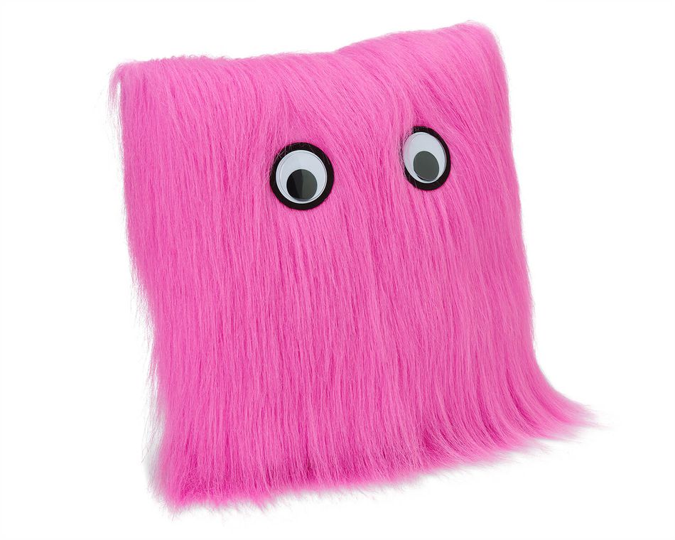 fuzzy light pink pillow