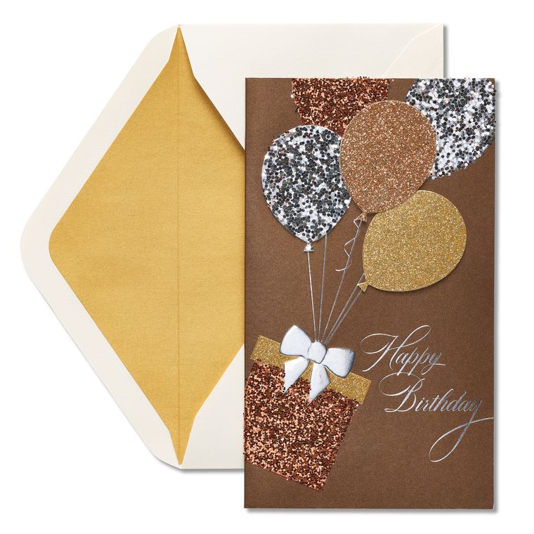 Glitter Balloons Birthday Greeting Card Papyrus