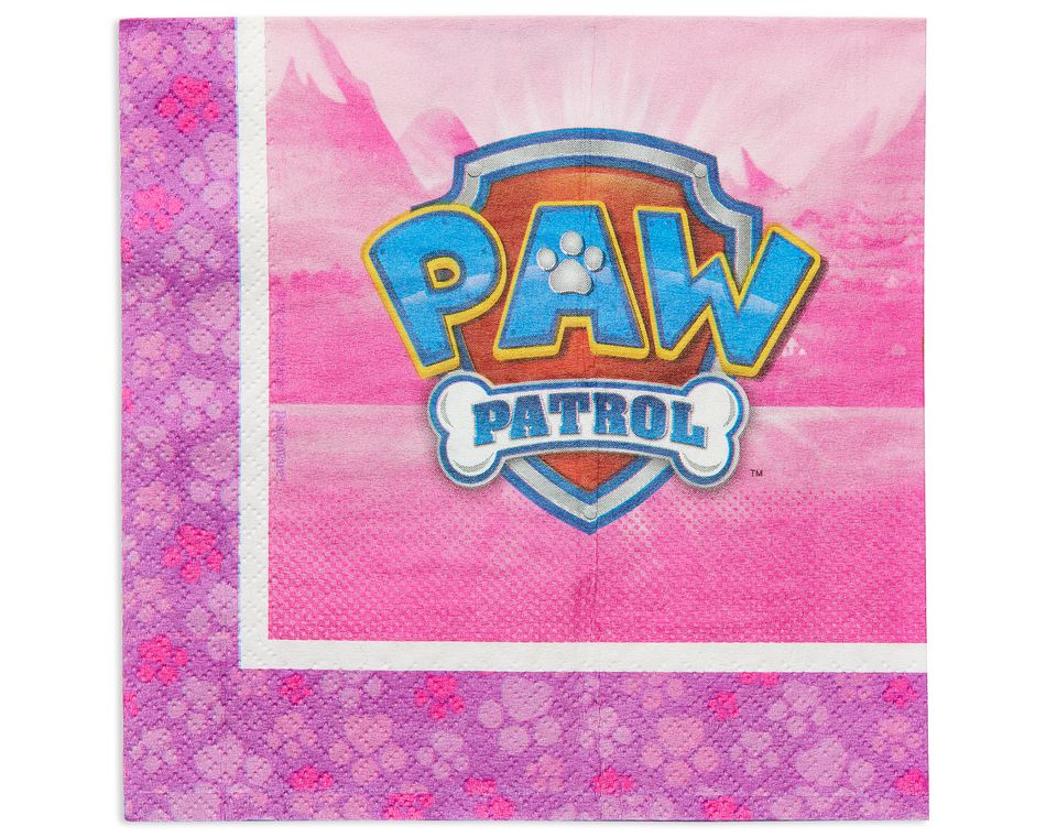 paw patrol pink lunch napkin 16 ct