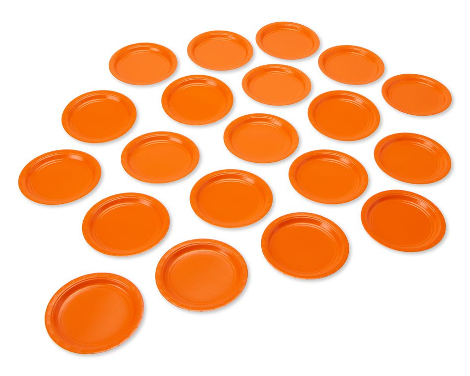 orange paper dessert plates 20 ct