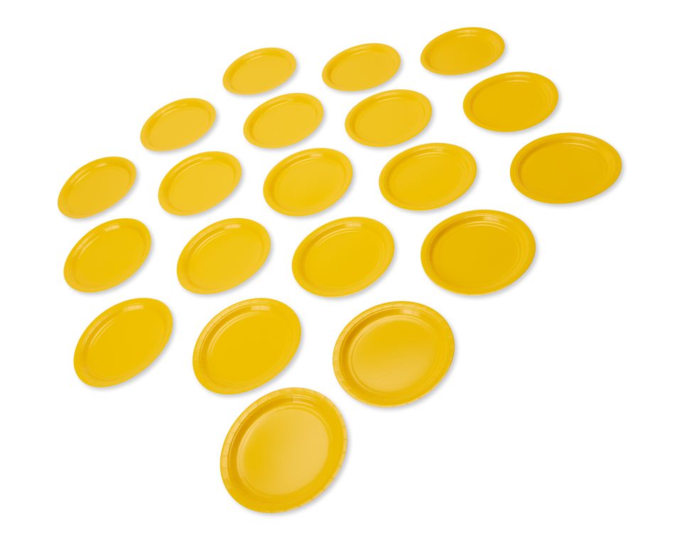 yellow paper dinner plates 20 ct