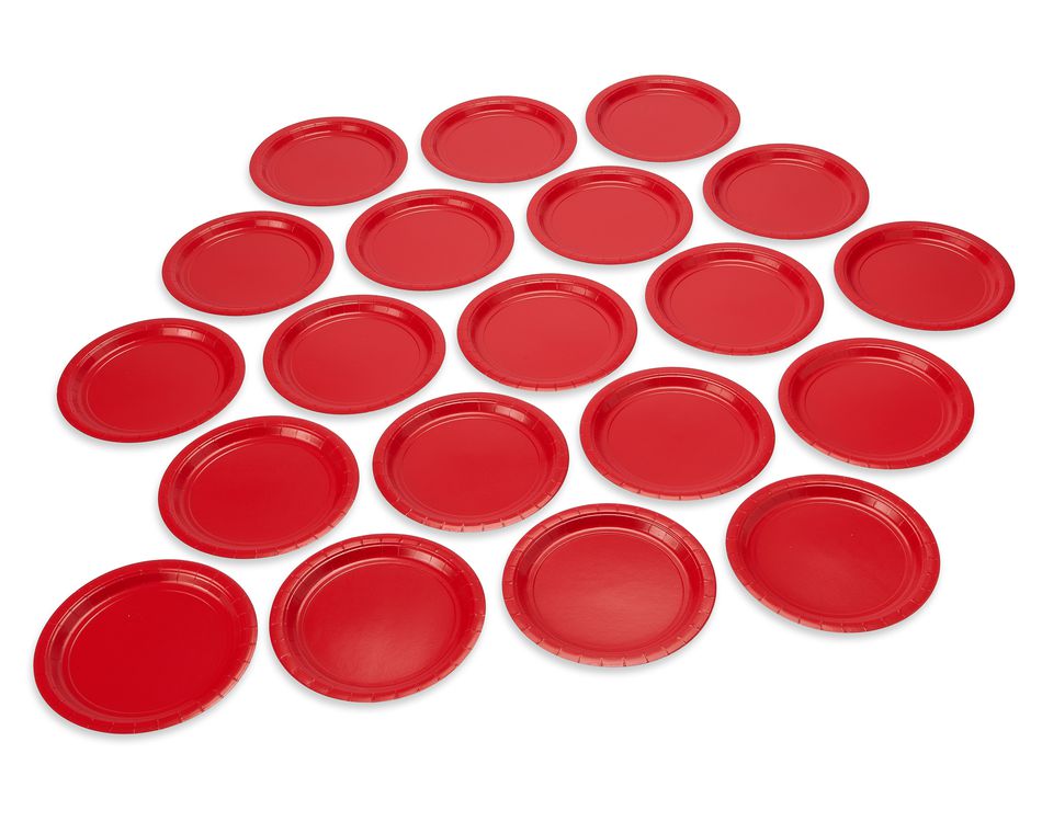bright red dinner round paper plate 20 ct