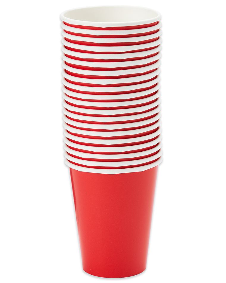 bright red paper cups 20 ct