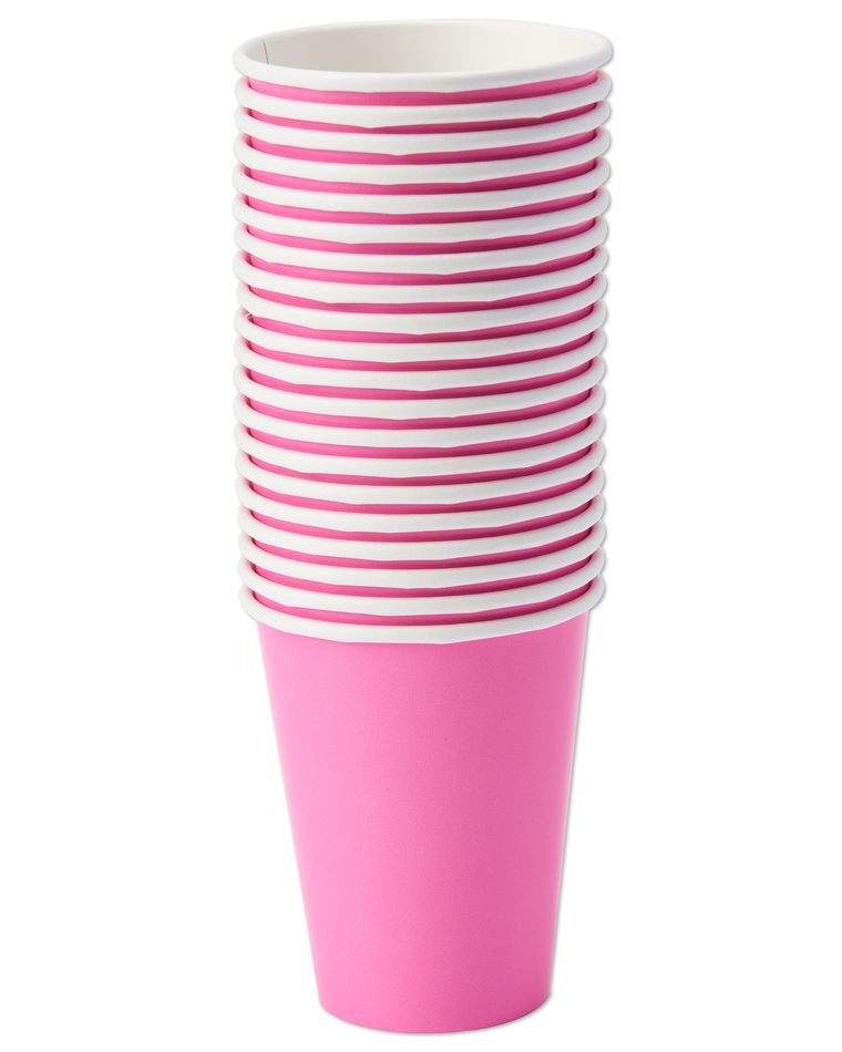 bright pink paper cups 20 ct