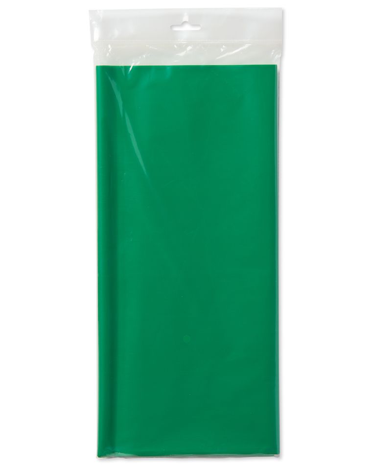 festive green plastic table cover 54in x 108in