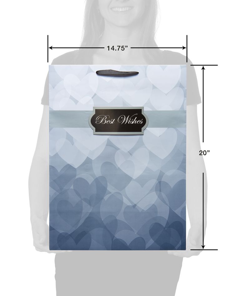 jumbo wedding grey best wishes gift bag
