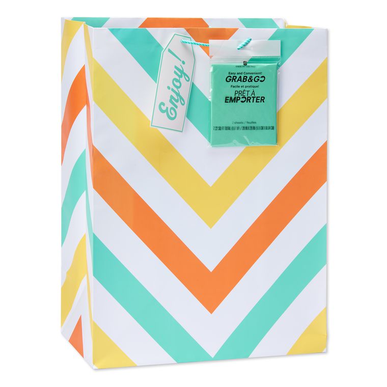 jumbo chevron stripes grab-&-go gift bag