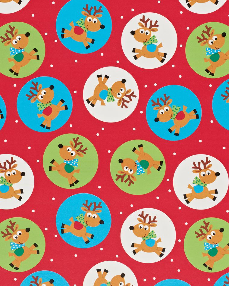 santa and friends winter fun, christmas 3-roll wrapping paper