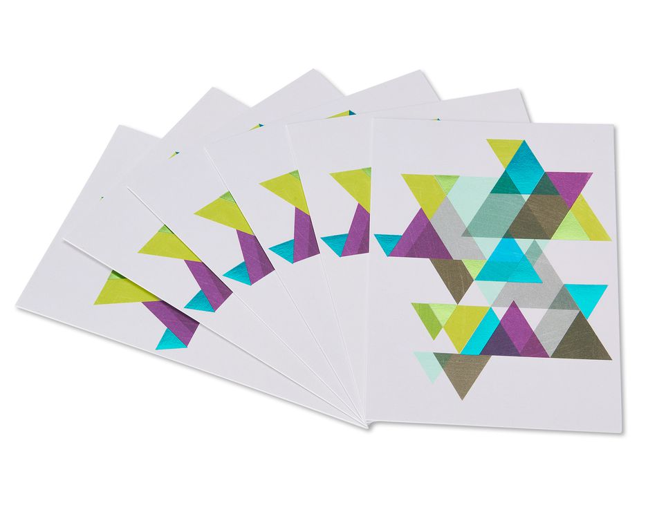 geometric thinking of you cards, 6-count