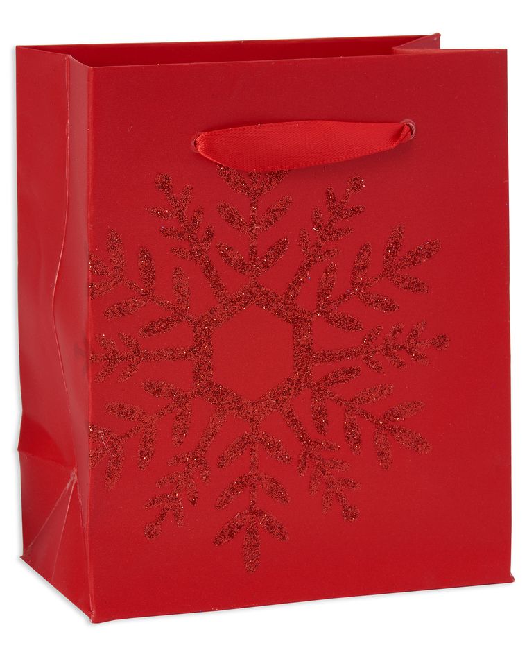 mini red snowflake christmas gift bag