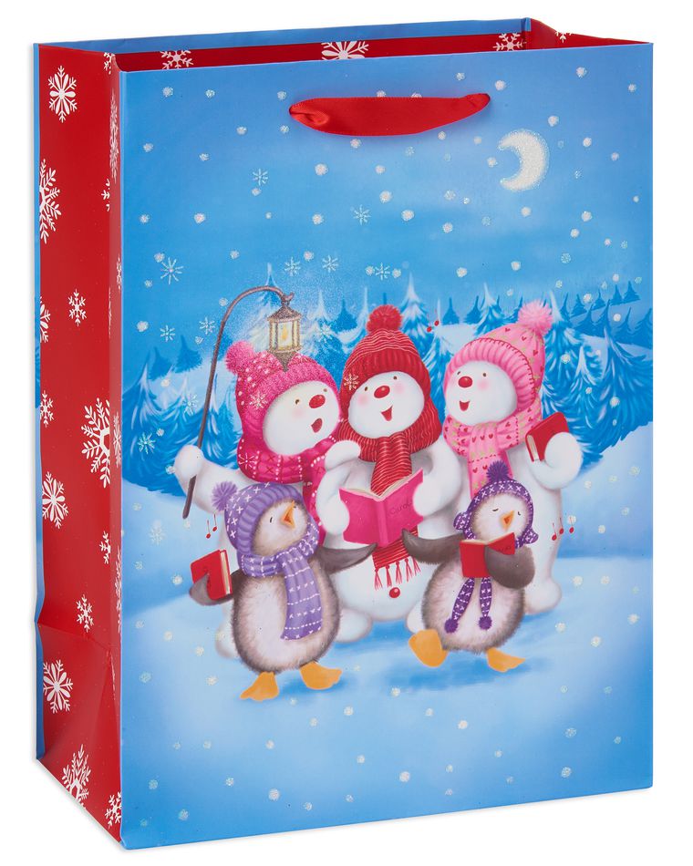 small caroling snow friends christmas gift bag