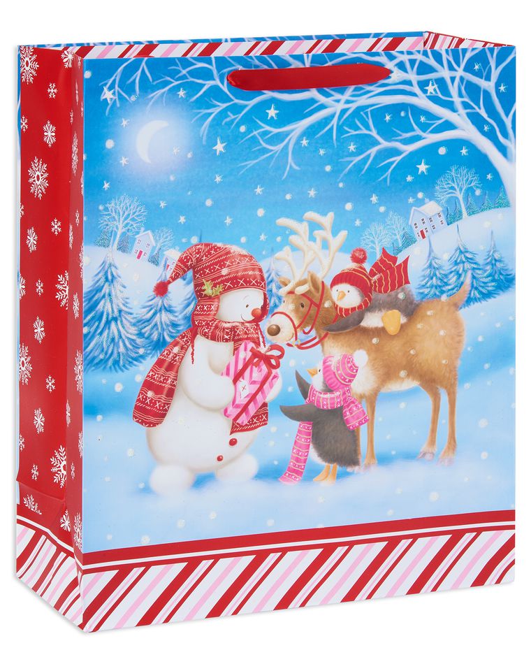 large winter friends christmas gift bag