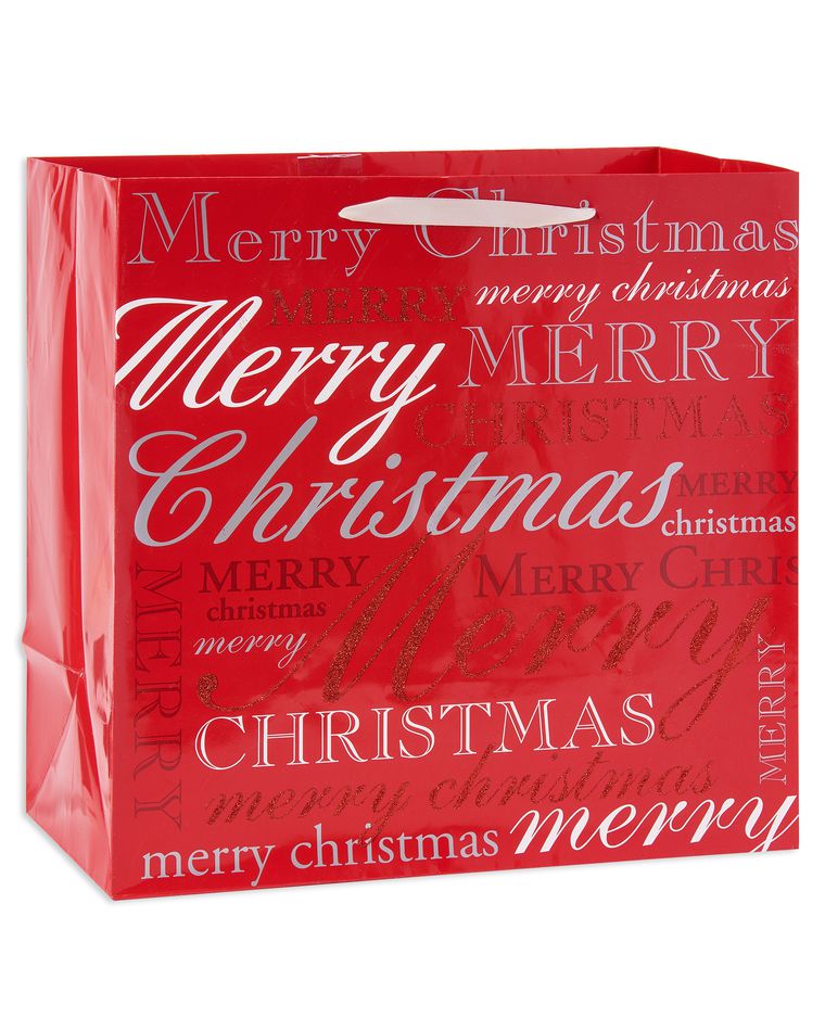 large christmas lettering gift bag