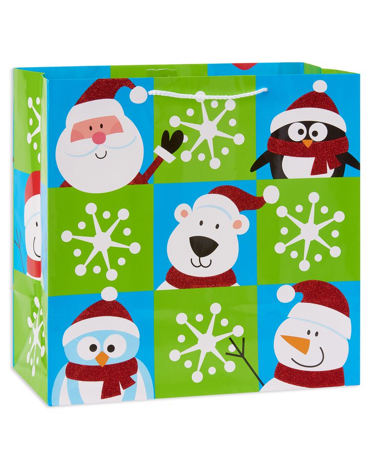 large block characters christmas gift bag