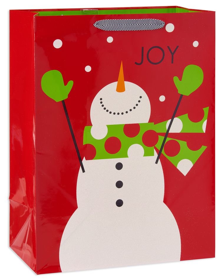 jumbo joyful snowman christmas gift bag