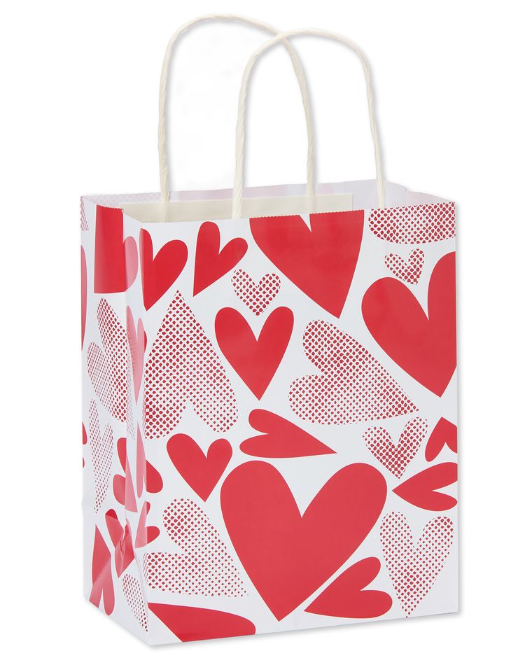 small red hearts valentine's day gift bag - American Greetings