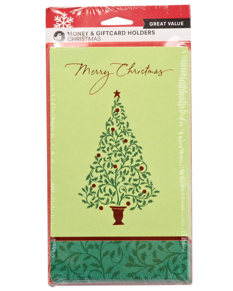 christmas tree christmas card, 6-count