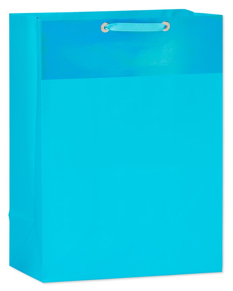 jumbo aqua metallic gift bag