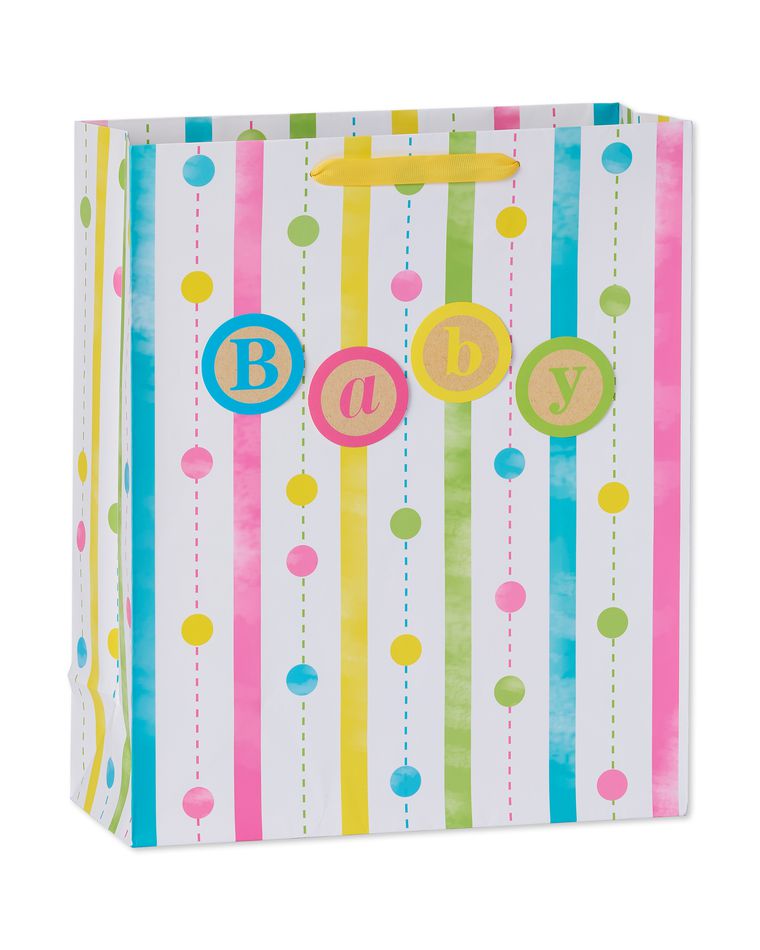 large baby stripes and dots gift bag