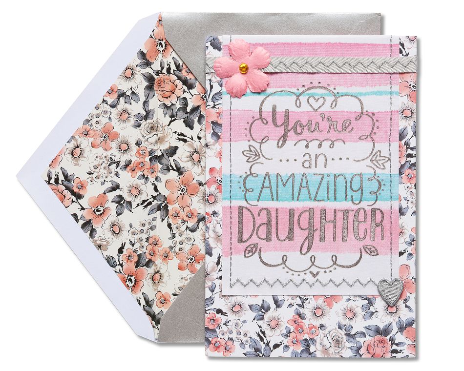 floral mother's day card for daughter
