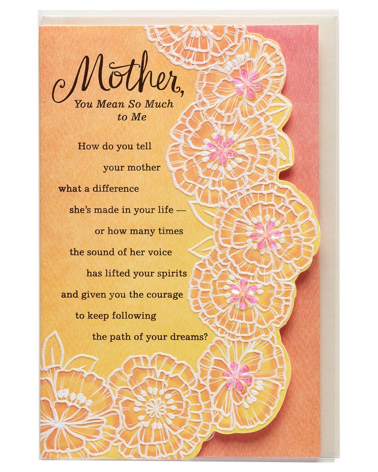 mean so much mother's day card