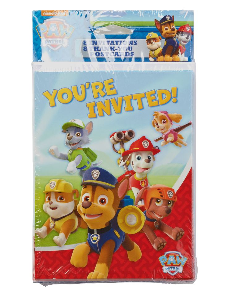 paw patrol invite and thank you combo pack 8 ct