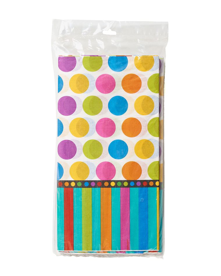 dots & stripes plastic table cover 54in x 96in