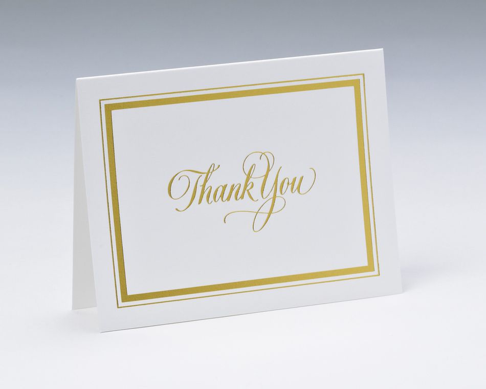 framed in gold thank you notes