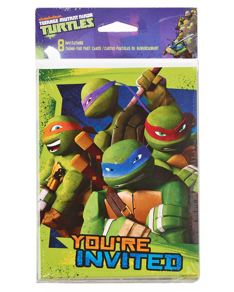 teenage mutant ninja turtles invite and thank you combo pack 8 ct