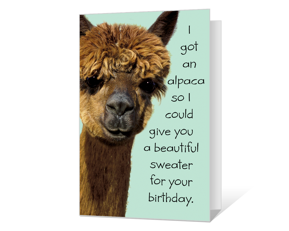 Birthday Alpaca Printable