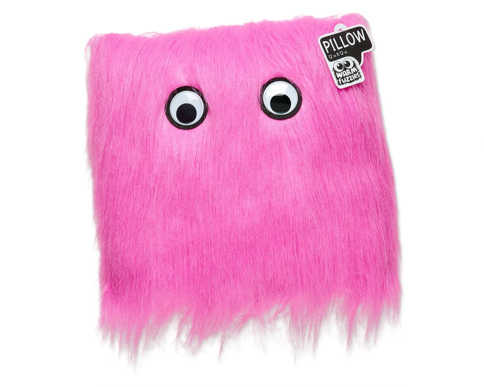 fuzzy light pink pillow