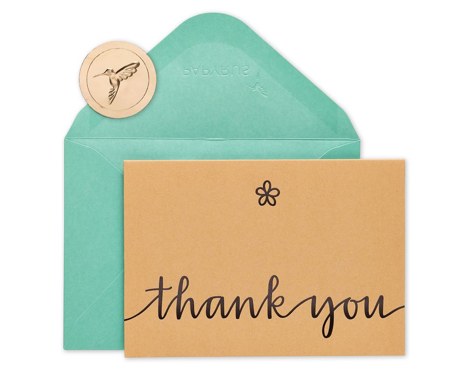 Blank Inside Kraft Boxed Thank You Cards And Envelopes, 14-Count For ...