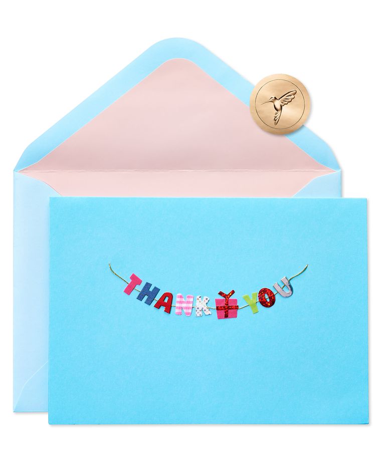 Blank Inside Banner Blank Thank You Greeting Card Papyrus