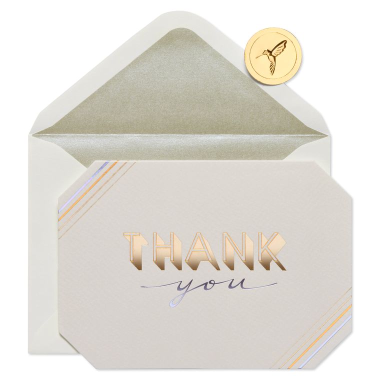 Blank Inside Thank You Lettering Blank Thank You Greeting Card Papyrus