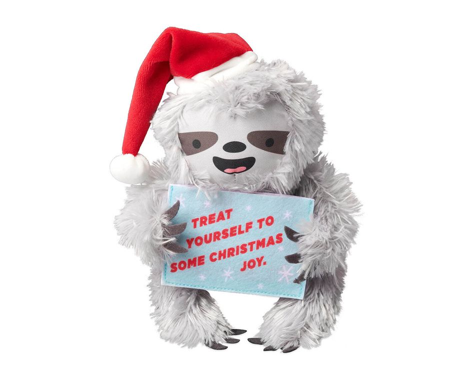 holiday time plush sloth