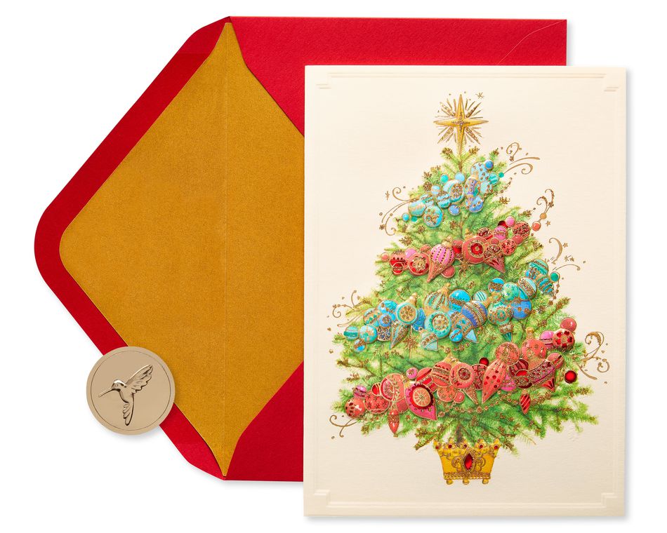 Christmas Christmas Tree With Holiday Ornaments Christmas Boxed Cards